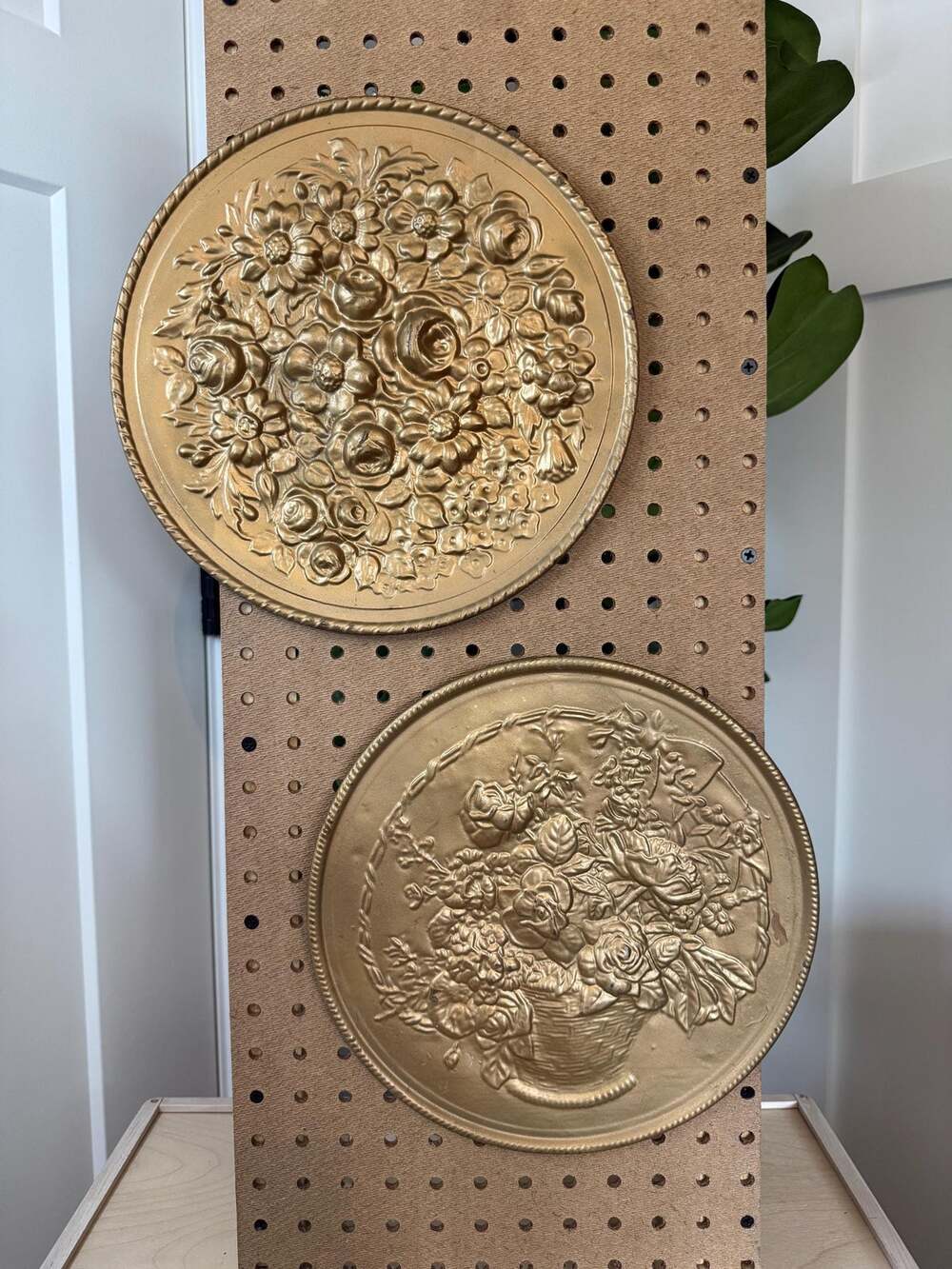 Vintage Embossed Metal Wall Decor Set